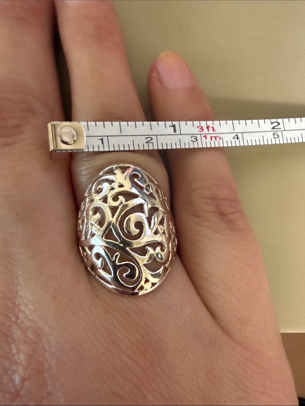 Brighton Silver Filigree Oval Statement Ring